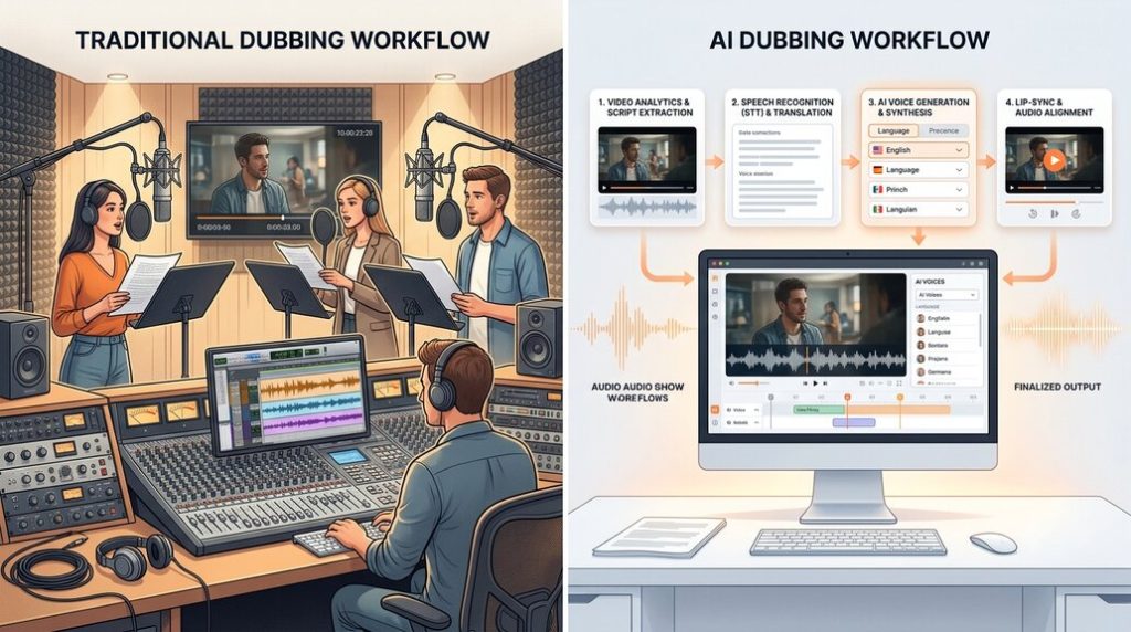 AI Dubbing vs Traditional Dubbing​